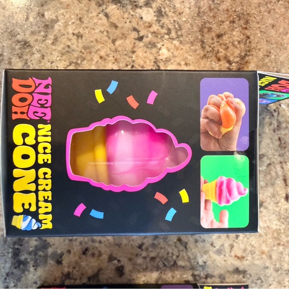 Ice Cream Cone Squishy Toy - Blue, Pink, Orange Needoh - Picture 3 of 7